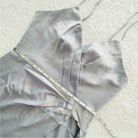 NWOT Lulus Quite Likely Light Blue Satin Asymmetrical Midi Dress Small - Picture 6 of 8